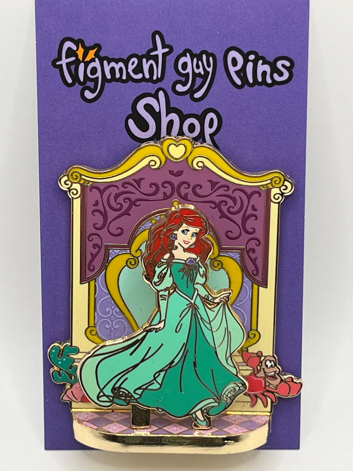Shanghai Disney The Little Mermaid Ariel Diorama With Sebastian FLAW (read description) - BB20