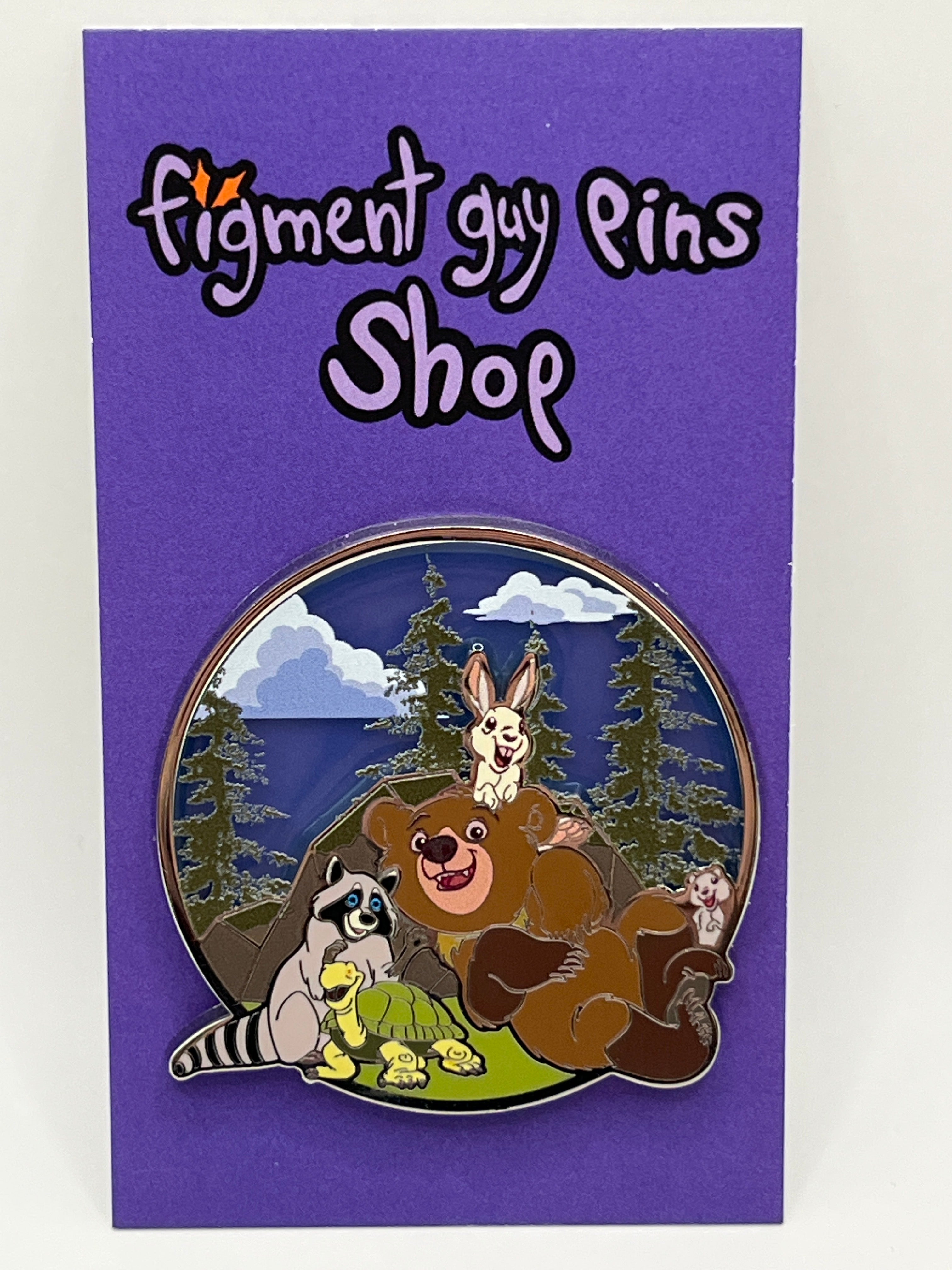 Brother Bear Stained Glass Pin Koda & Friends