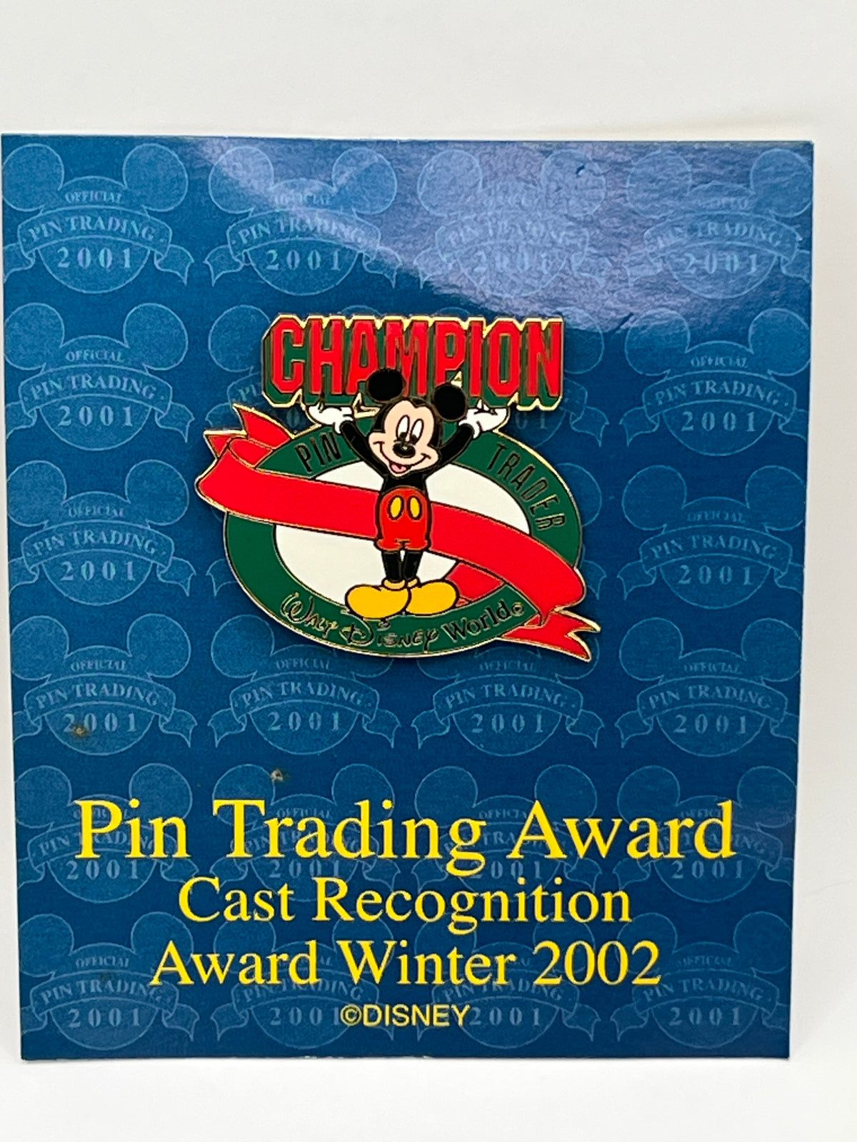 Pin Trading Award Cast Recognition WDW Winter 2002 Mickey - L60