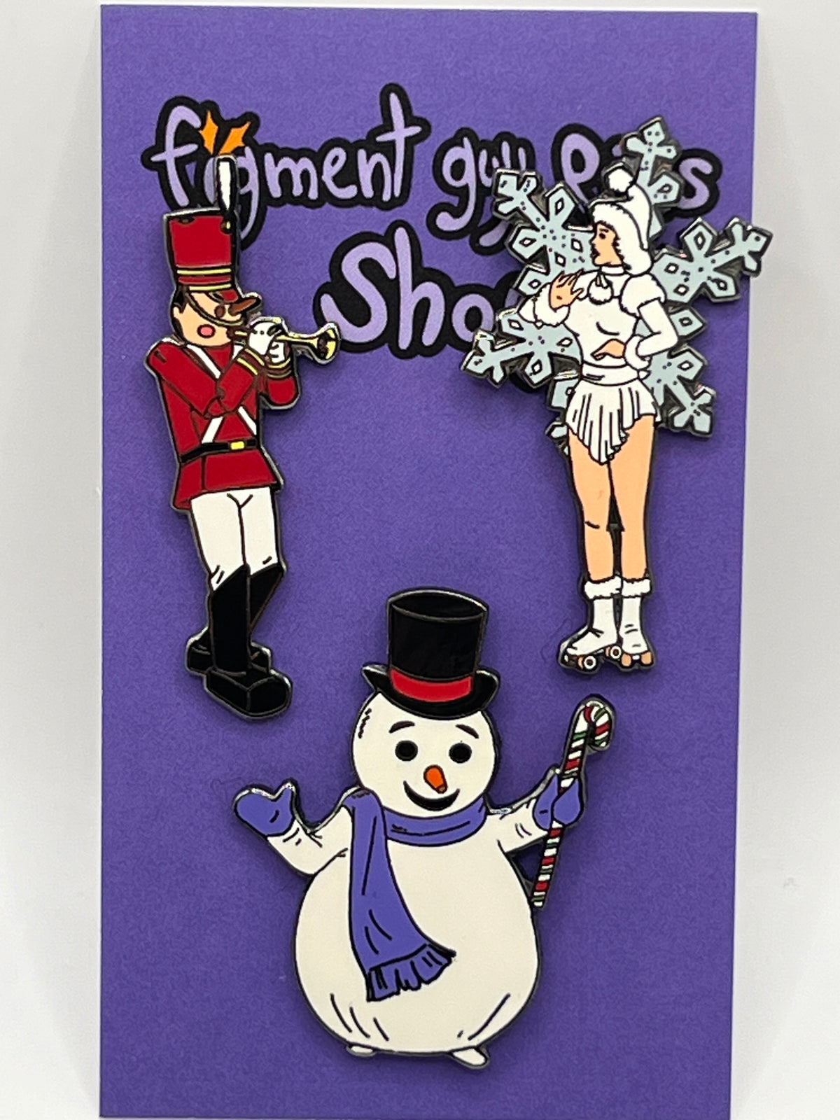 Disneyland 3-Pin Parade Characters Toy Soldier, Snowman & Snow Skater - H3