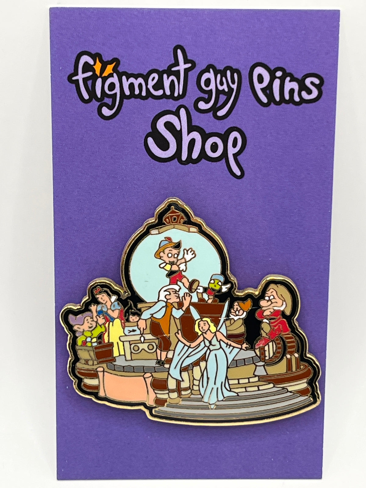 Vintage 2001 Character Parade Float Pinocchio, Gepetto, Jiminy Cricket, Blue Fairy, Snow White & Dopey, Doc & Grumpy - C31