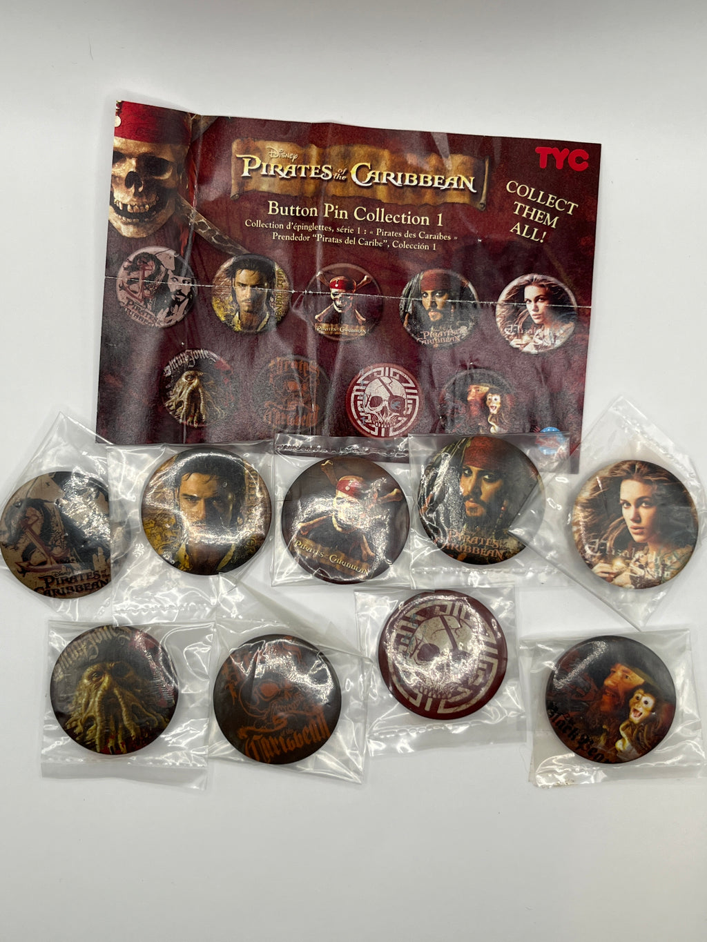 Pirates of the Caribbean Button Collection 9 Buttons - BB19