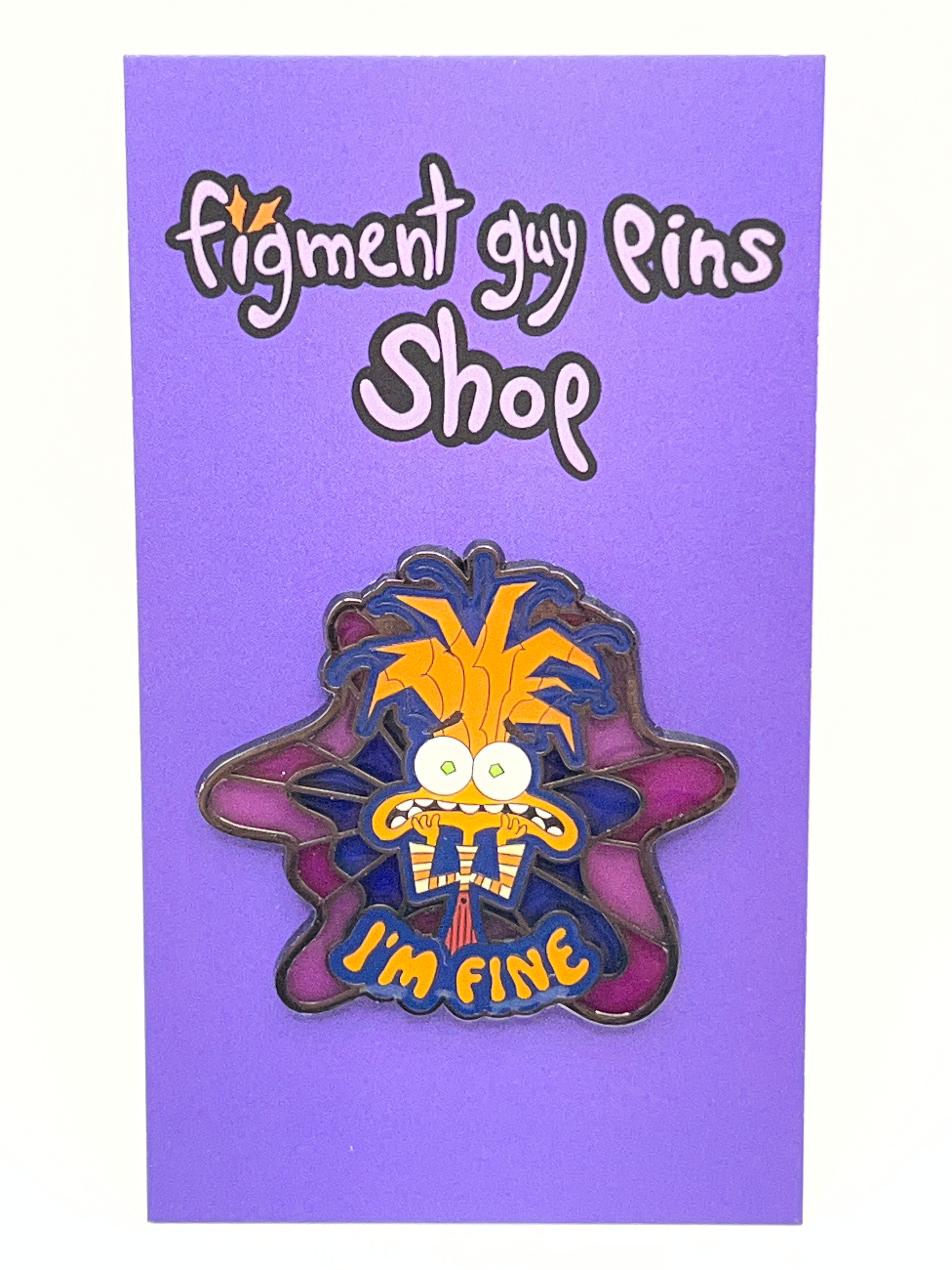 Elemental Stained Glass Pin Anxiety I’m Fine