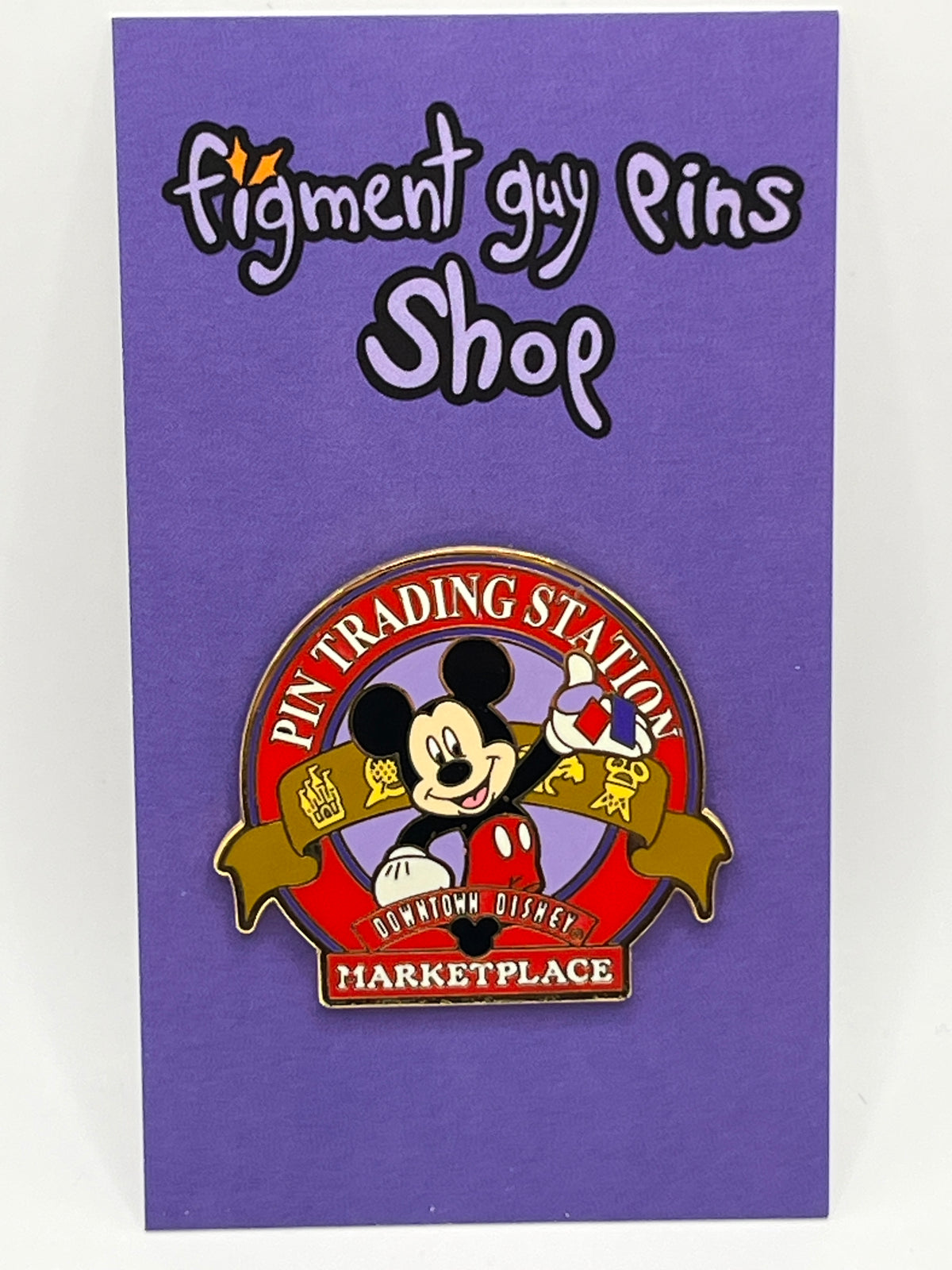 Vintage Pin Trading Station Downtown Disney Marketplace Mickey - I50