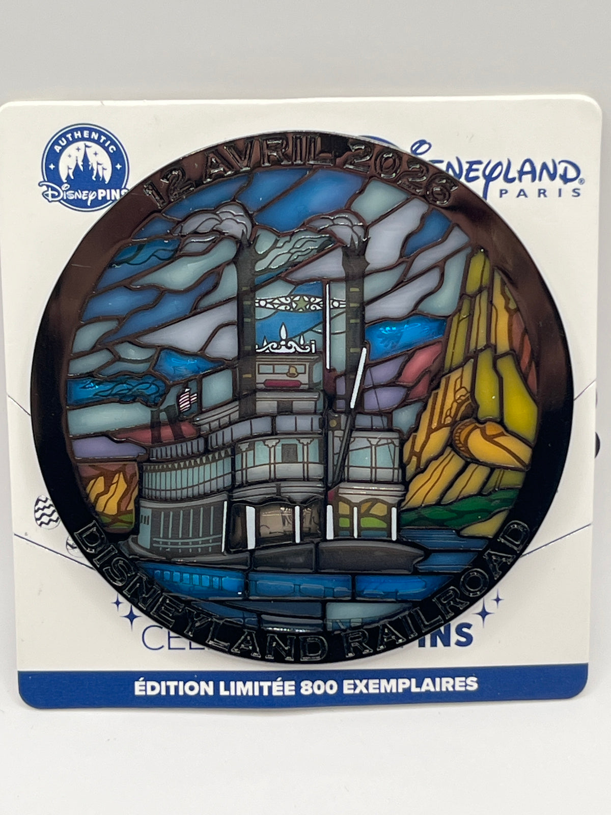LE 800 DLP 12 Avril 2026 Disneyland Railroad Stained Glass Pin - CC12