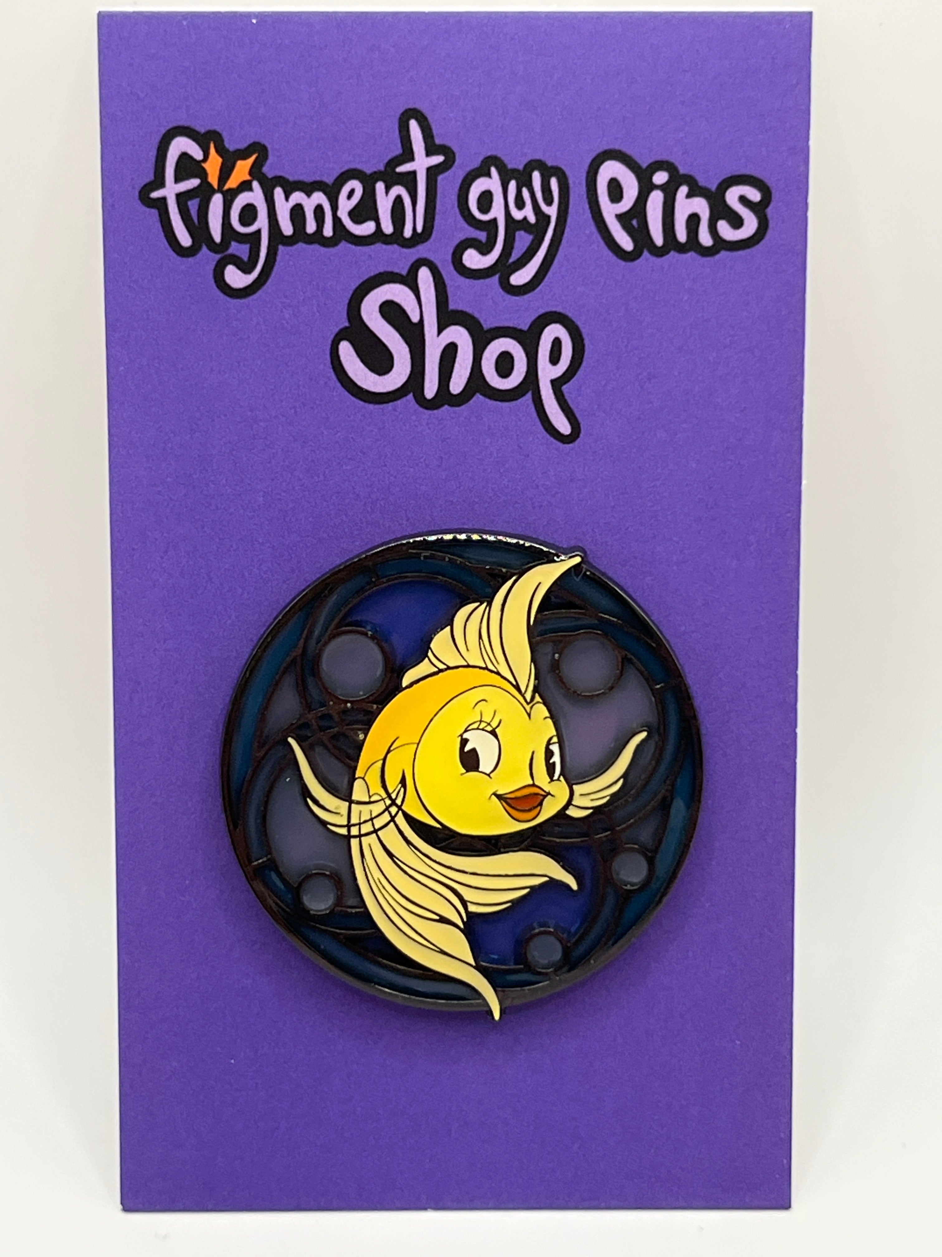 Disney Animals Stained Glass Pin Cleo Pinocchio