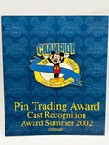 Pin Trading Award Cast Recognition WDW Summer 2002 Mickey - L67