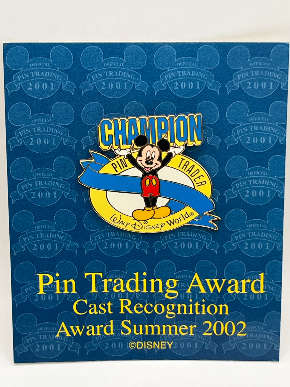 Pin Trading Award Cast Recognition WDW Summer 2002 Mickey - L67