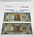 Disney Dollars Pirates of the Caribbean 2-Bills With Envelope Twenty Years of Disney Dollars