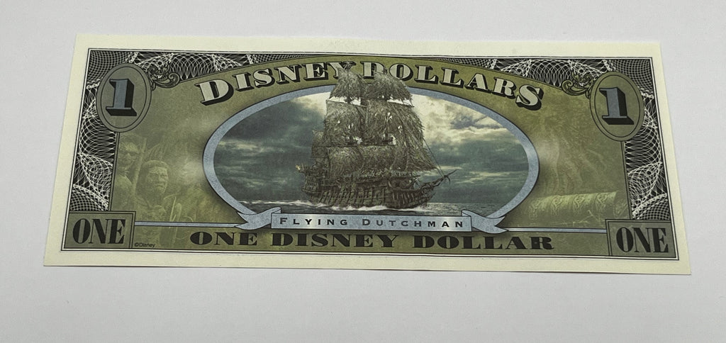 Disney Dollars Pirates of the Caribbean 2-Bills With Envelope Twenty Years of Disney Dollars