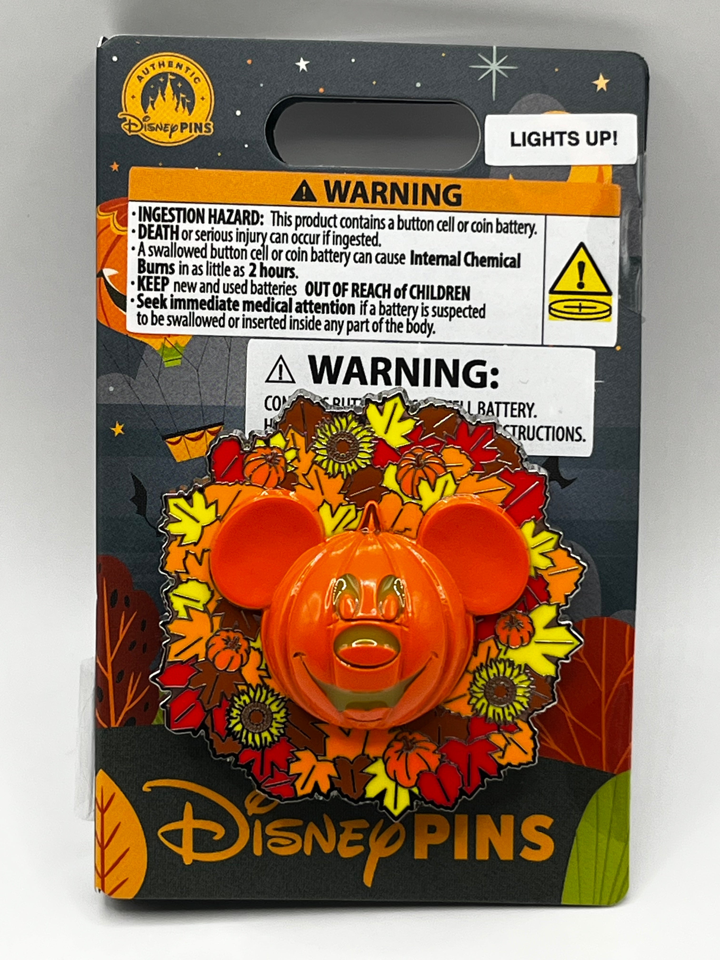 Disney Halloween Mickey Pumpkin Wreath Light Up - N29
