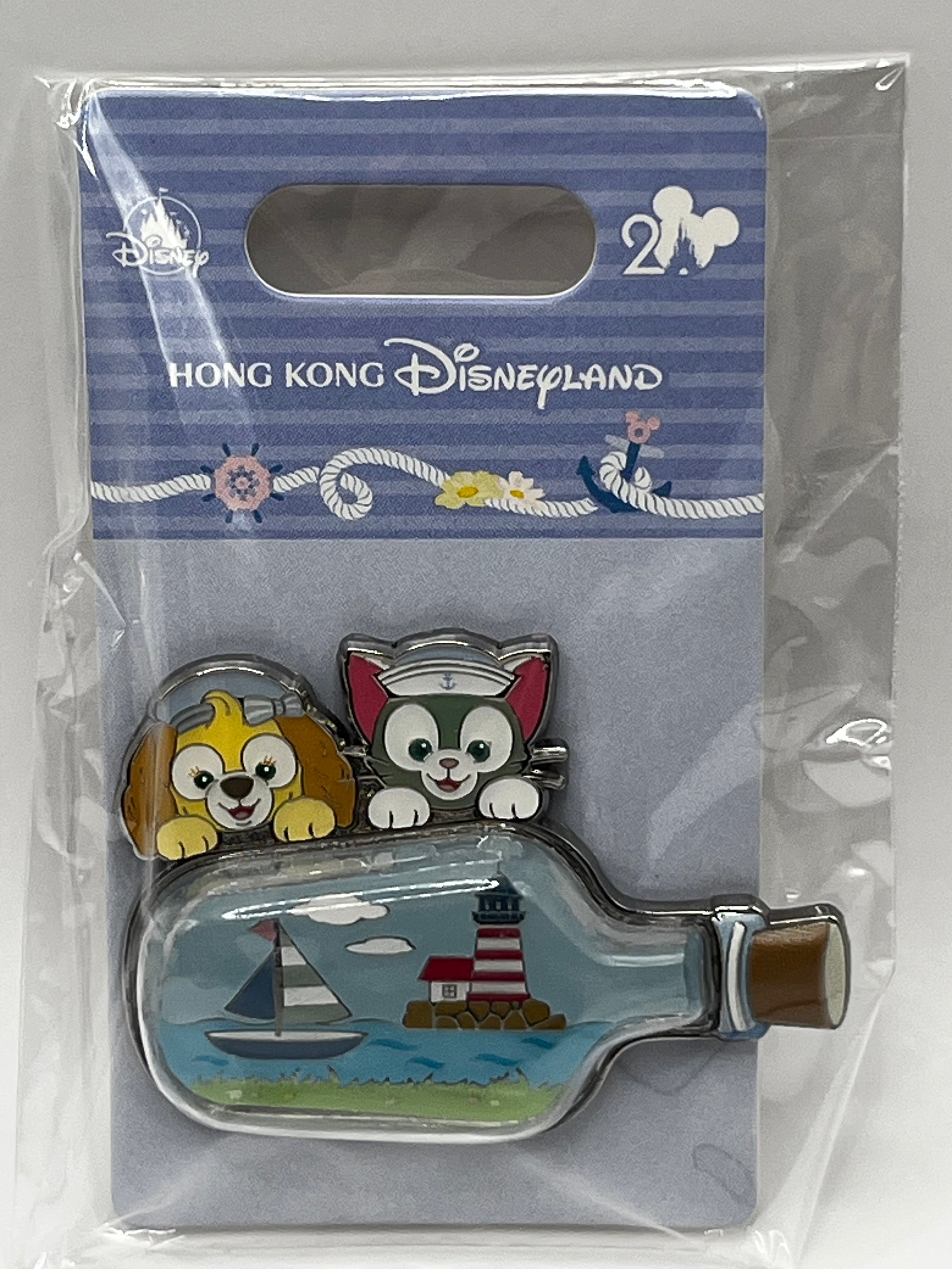 Hong Kong Disneyland CookieAnn & Gelatoni Ship in a Bottle Pin - N28