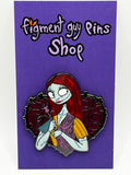 Nightmare Before Christmas NBC Sally Heart Fake Stained Glass Pin - K35