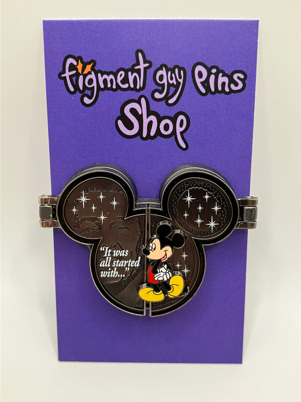Walt Disney "It Was All Started With..." Mickey Mouse Locket Pin