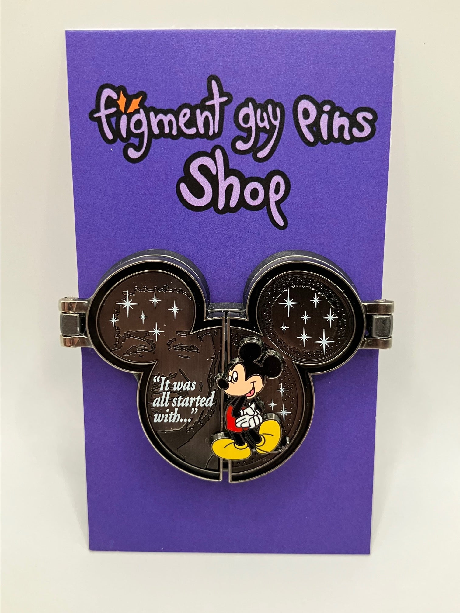 Walt Disney "It Was All Started With..." Mickey Mouse Locket Pin