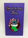 Merry Stitchmas Stitch in Stocking Dressed as Elf