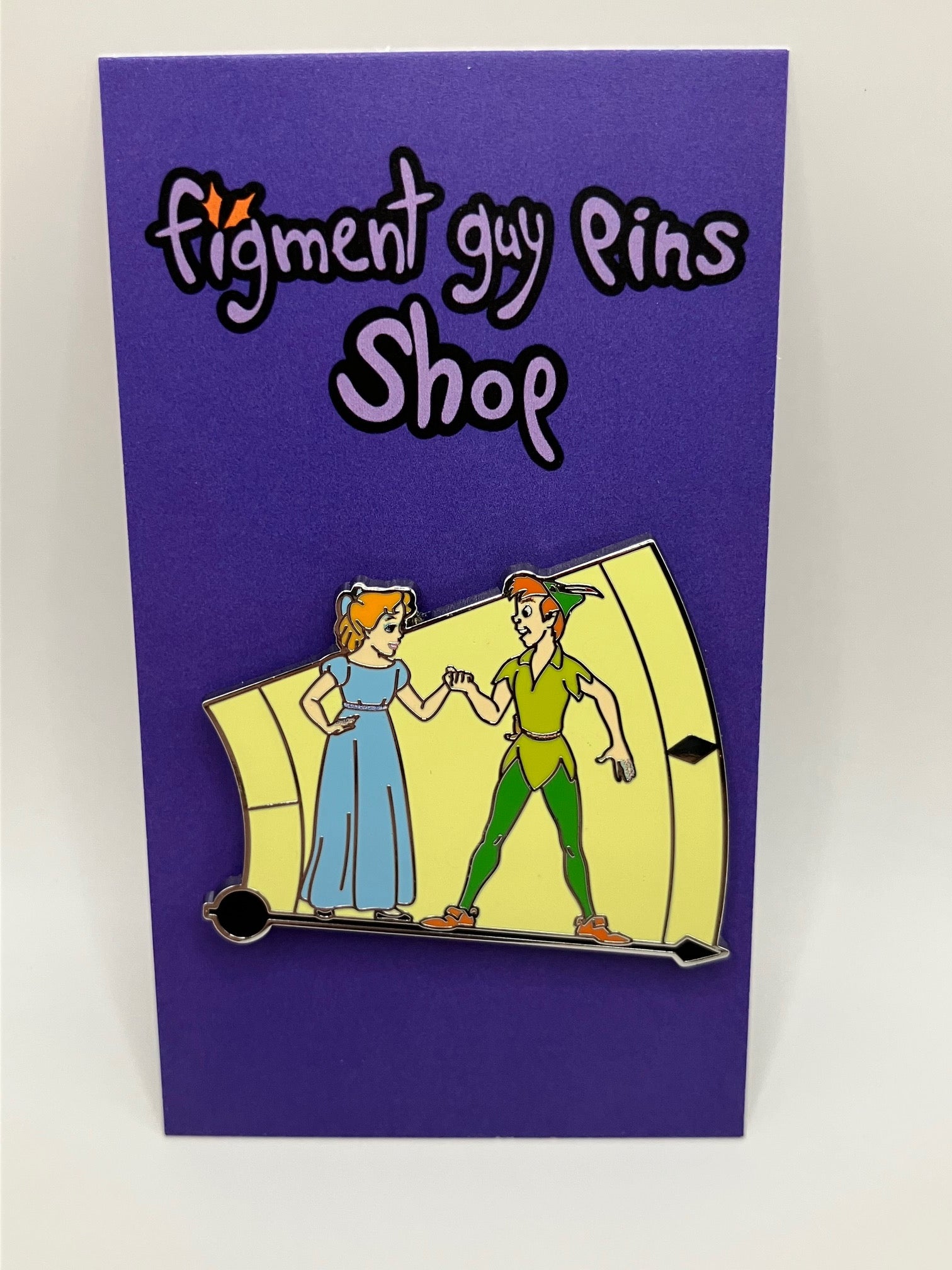 Peter Pan and Wendy Standing on Big Ben Hand