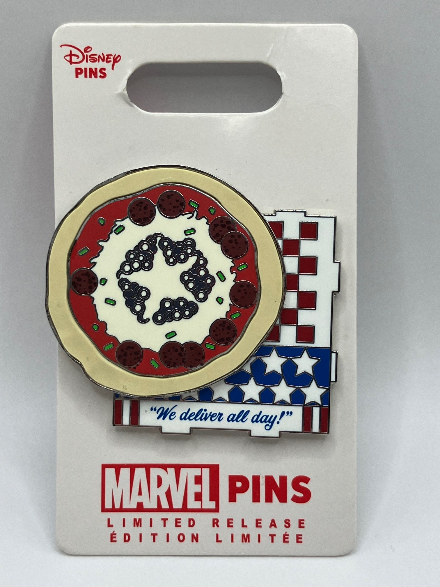 LR Marvel Avengers Captain America Pizza "We Deliver All Day!"