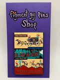 LE 1500 Frontierland Poster Stage Coach Ride, Mine Train Ride & Mule Pack Ride Pin