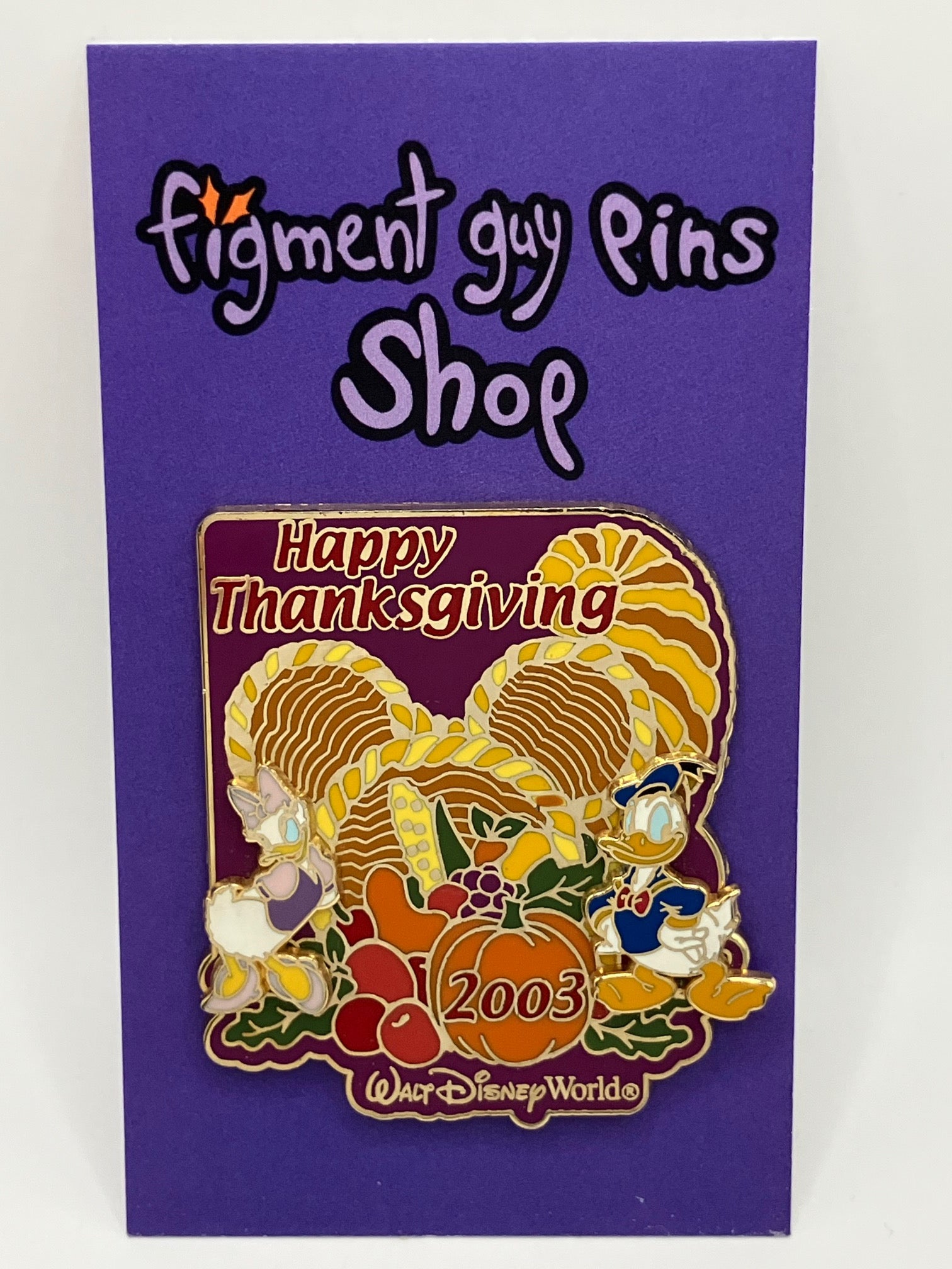 LE 1500 Happy Thanksgiving 2003 Build-a-Pin Donald and Daisy